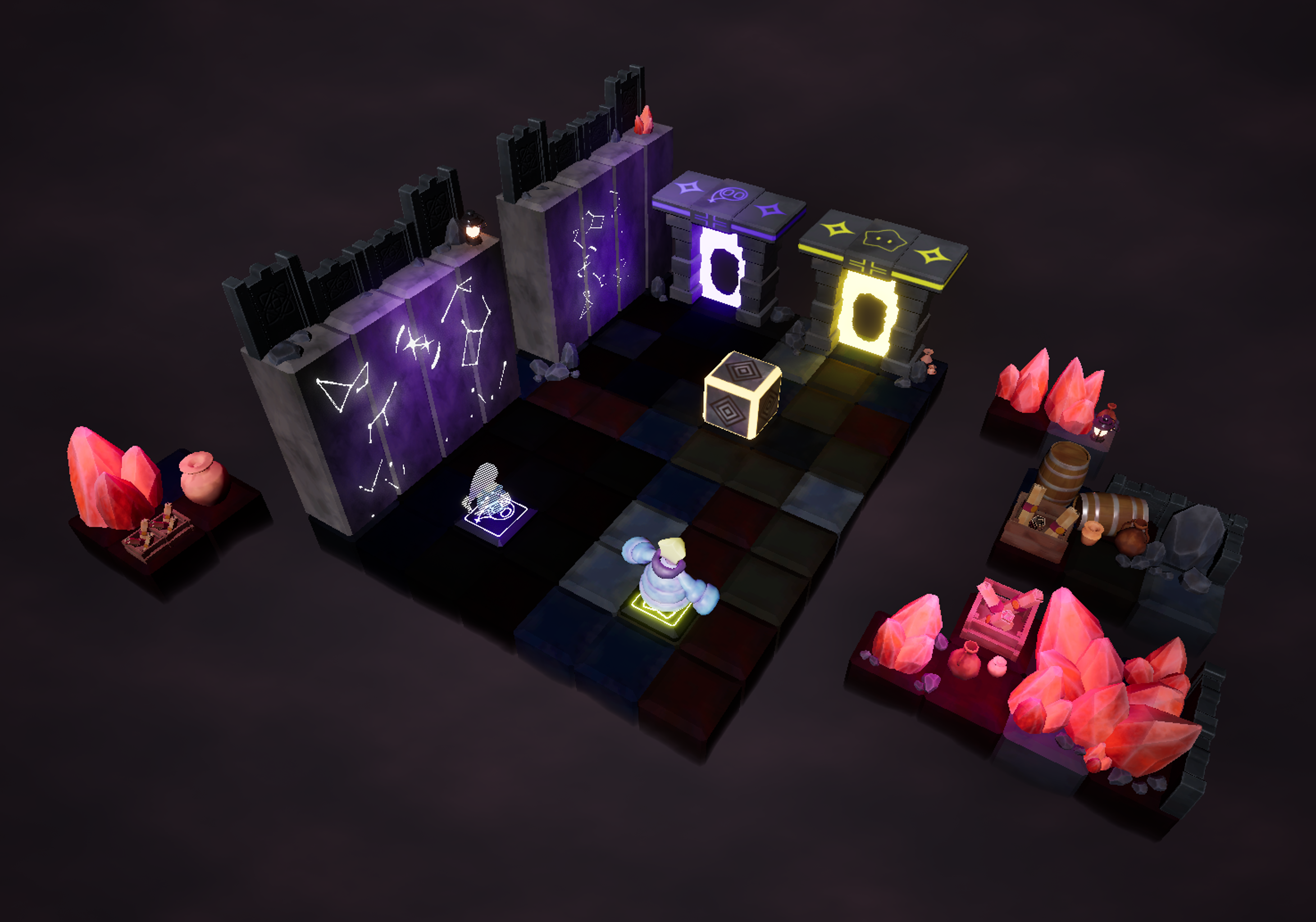 Image of the isometric puzzle game made in the group collaboration.